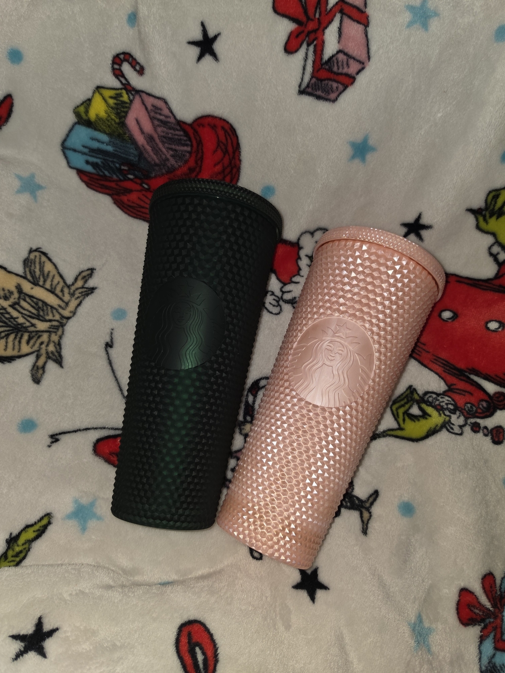 Starbucks Studded Tumbler Set - Dark Green & Blush Pink